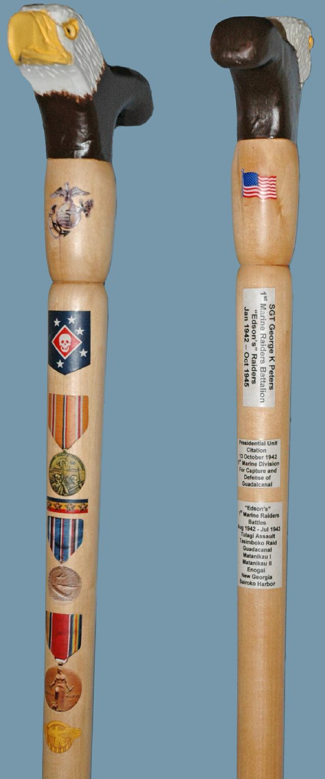 Cane carved by Joy Bauer of HVWC.