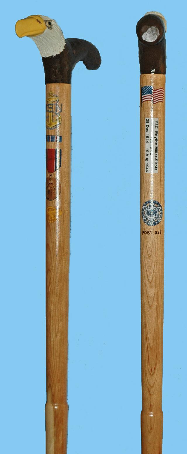Cane carved by Joy Bauer of HVWC.