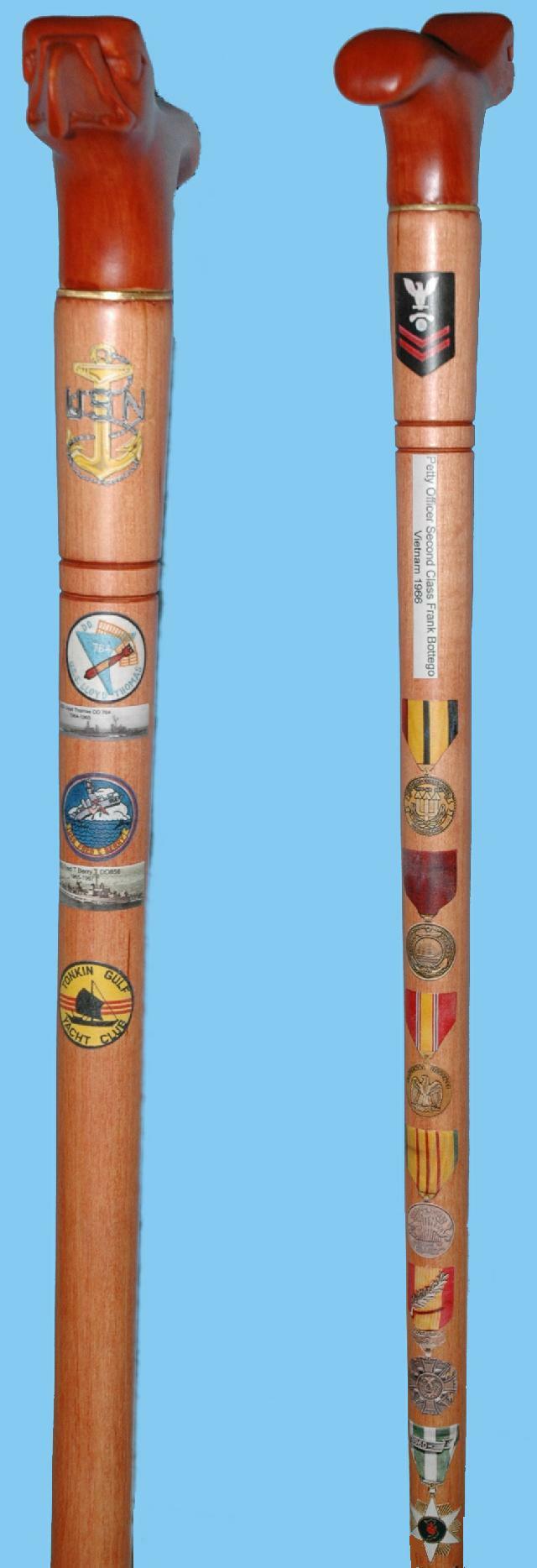 Cane carved by  Frank Bottego of HVWC.