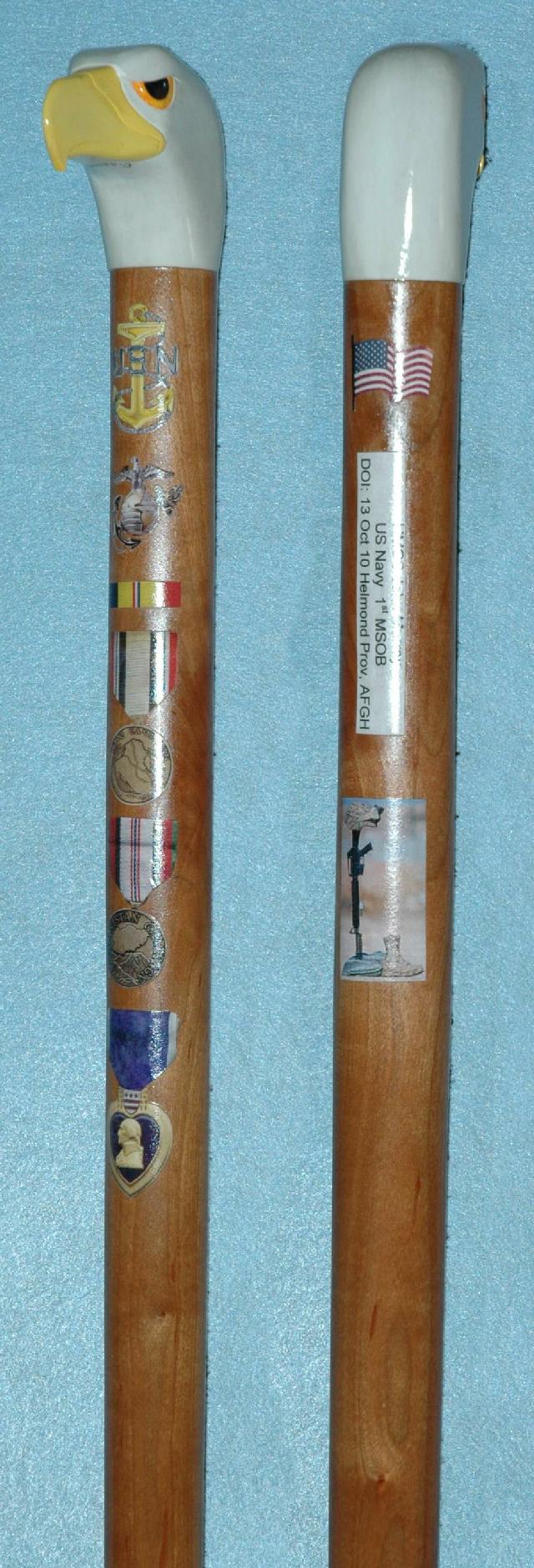 Cane carved by Clay Brooks of HVWC.
