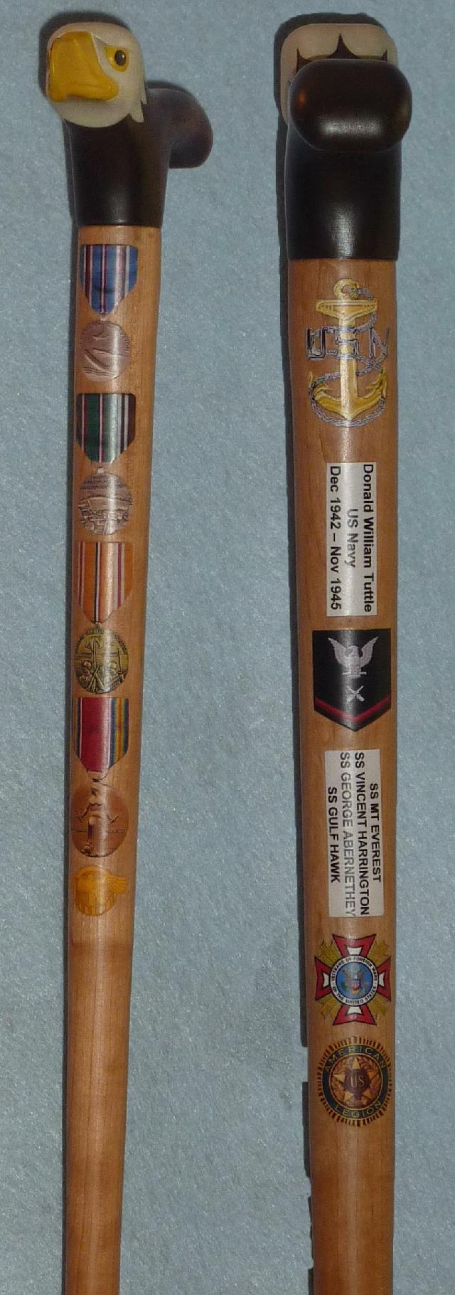 Cane carved by Clay Brooks of HVWC.