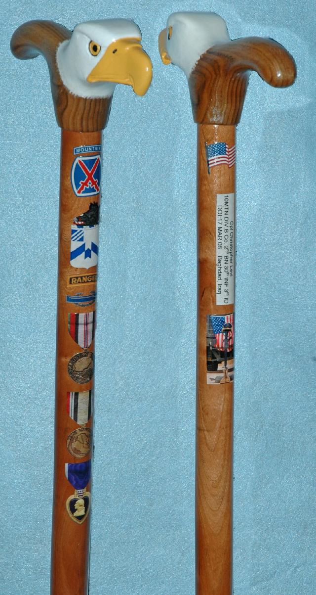 Cane carved by Donald Fenner of MVA&WA.