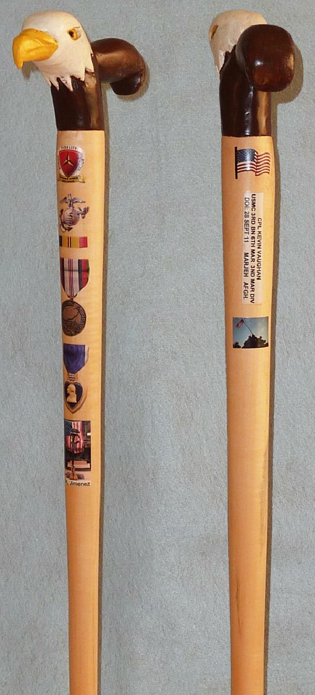 Cane carved by John Frederick of HVWC.
