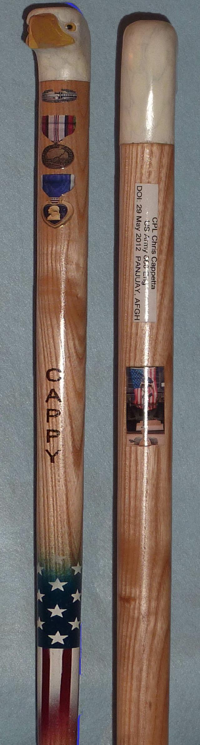 Cane carved by Hal Weisel of HVWC.