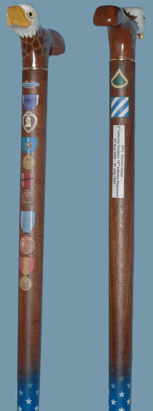 Cane carved by Hal Weisel of HVWC.