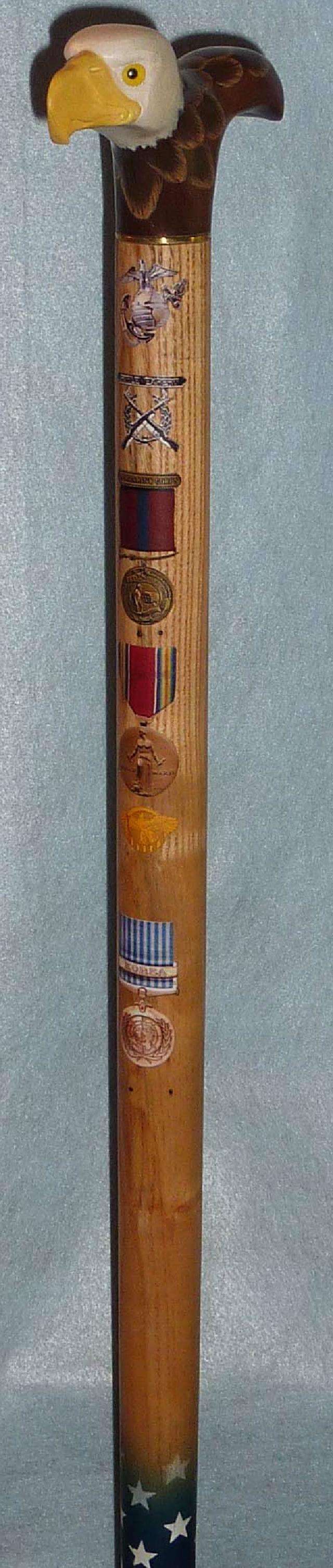 Cane carved by Hal Weisel of HVWC.
