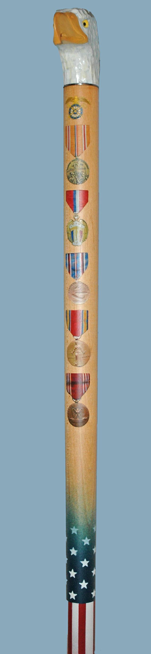 Cane carved by Hal Weisel of HVWC.