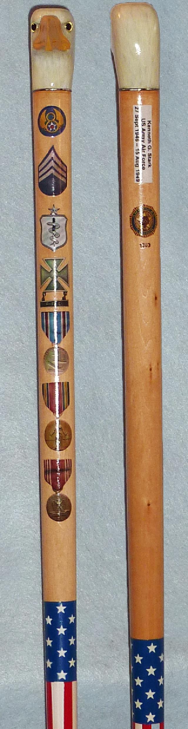 Cane carved by Hal Weisel of HVWC.
