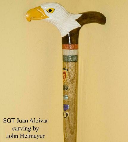 Cane carved by John Helmeyer of HVWC.