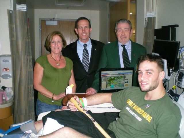 Marine CPL Kevin Vaughan. Presented by His Mother, MG Robert Worley, MG Victor Hugho Jr. Cane carved by John Frederick of HVWC.