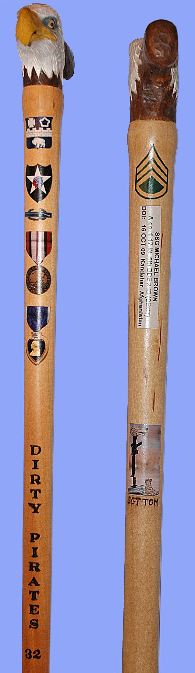 Cane carved by Dick Moran of of MVA&WA.