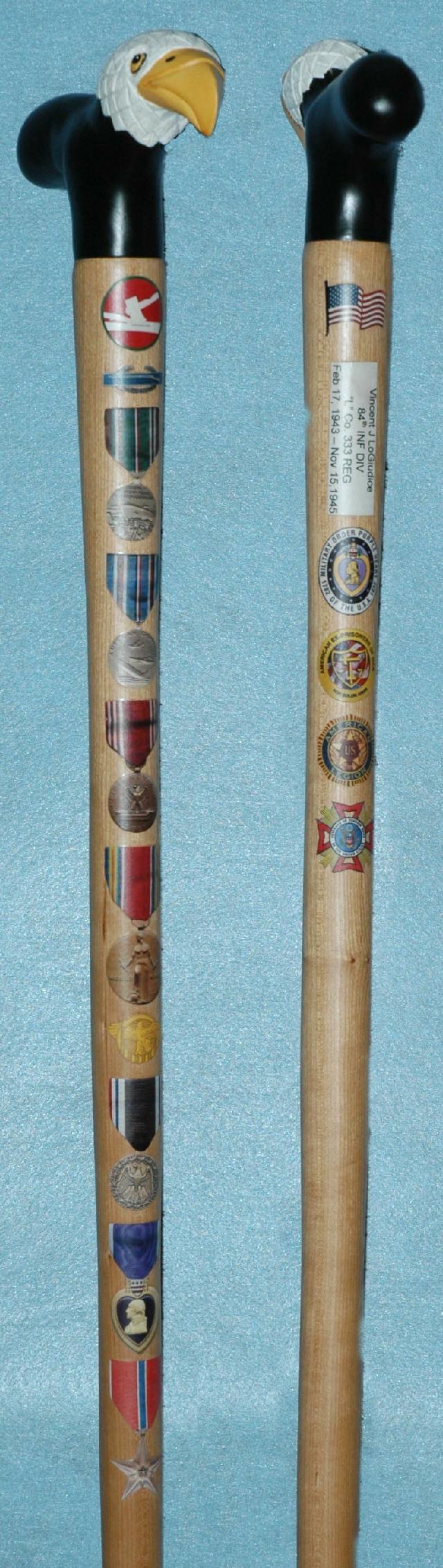 Cane carved by Pat Paraggio of HVWC.
