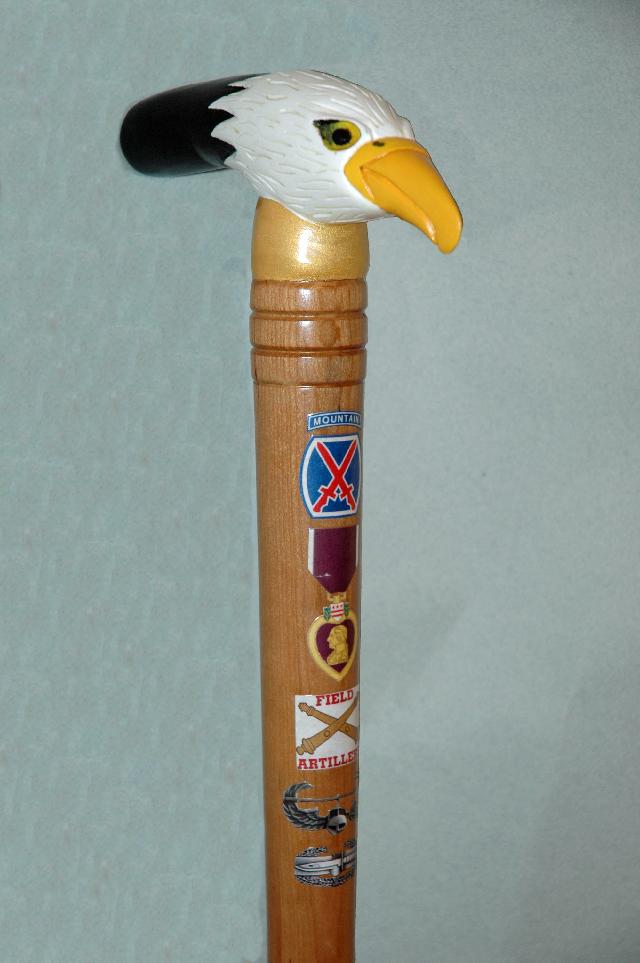 Cane carved by Pat Paraggio of HVWC.