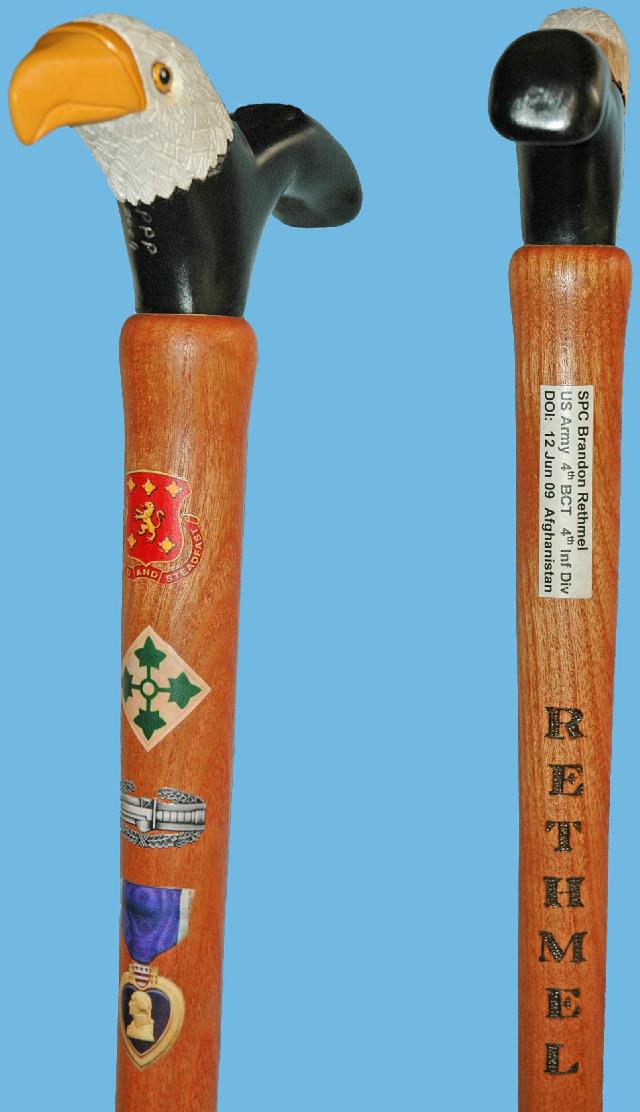 Cane carved by Pat Paraggio of HVWC. 