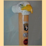 SGT Colin Dudziak presented by Brigadier General Haught. Cane carved by Eric Sund.