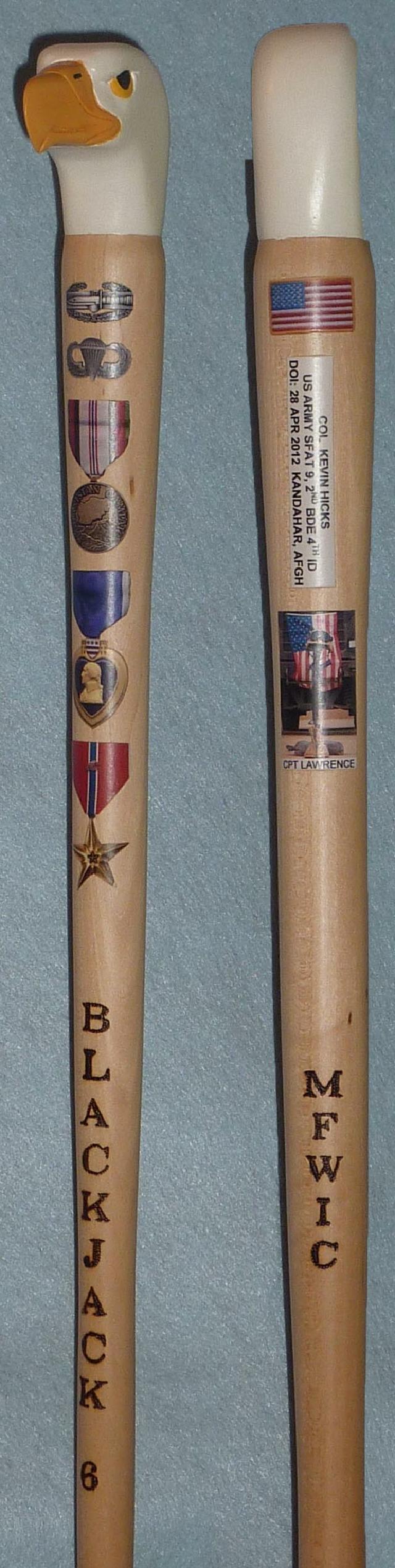 Cane carved by Jean Vanderlyn of MHWC.