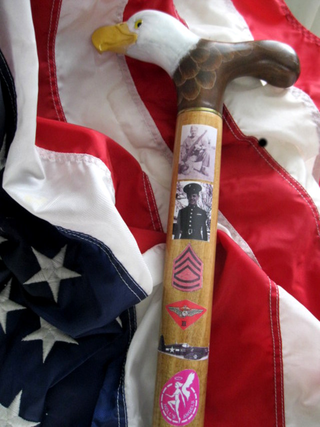 Cane carved by  Hal Weisel HVWC.