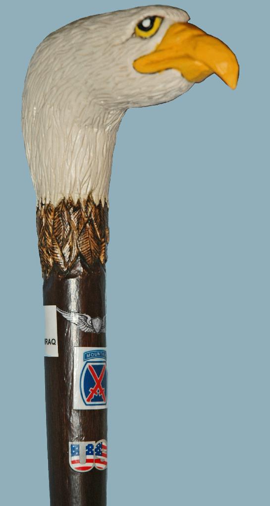 Cane carved by Dick Franklin of HVWC.