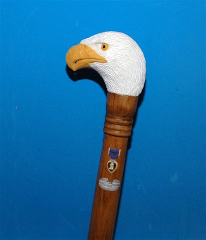 Cane carved by Joe Gleeson of HVWC. 