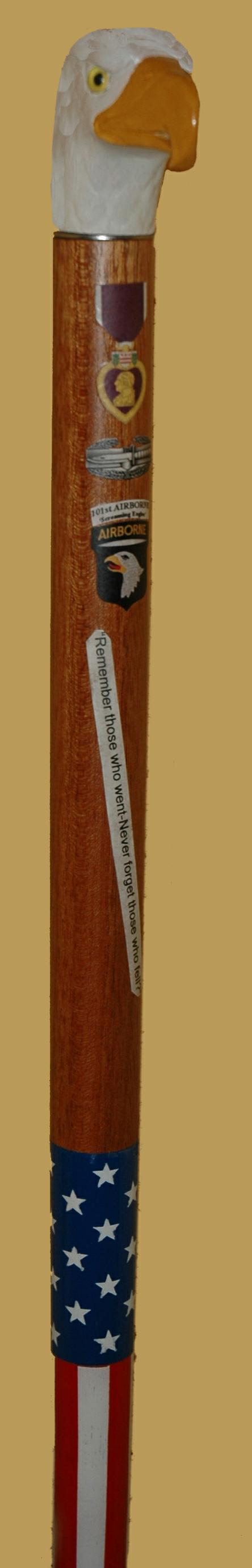 Cane carved Hal Weisel of HVWC.