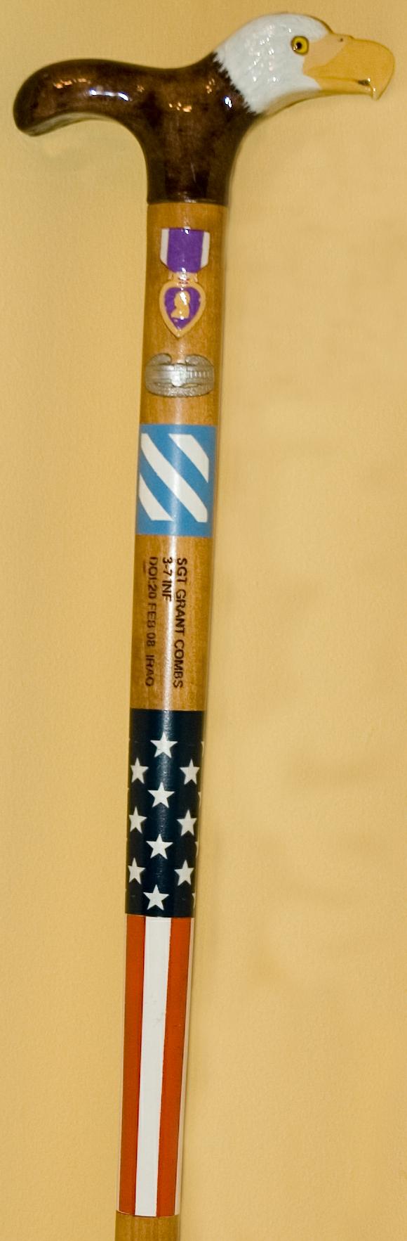 Cane carved by Hal Weisel of HVWC.