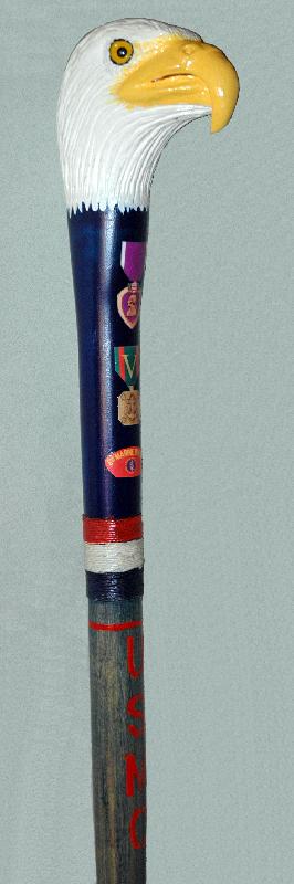 Cane carved by Jim Mullen of HVWC.